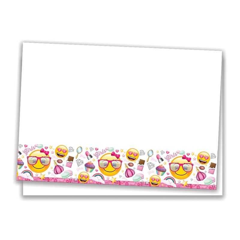 Süslü Emoji Plastik Masa Örtüsü 120x180 cm