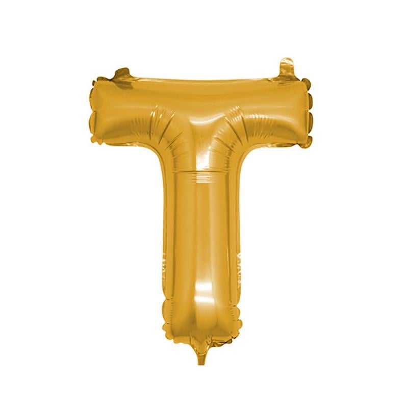 T Harf Altın Folyo Balon 70 cm