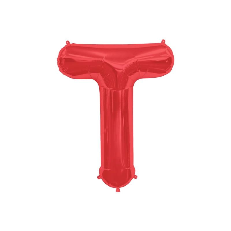 T Harf Kırmızı Folyo Balon 40 cm