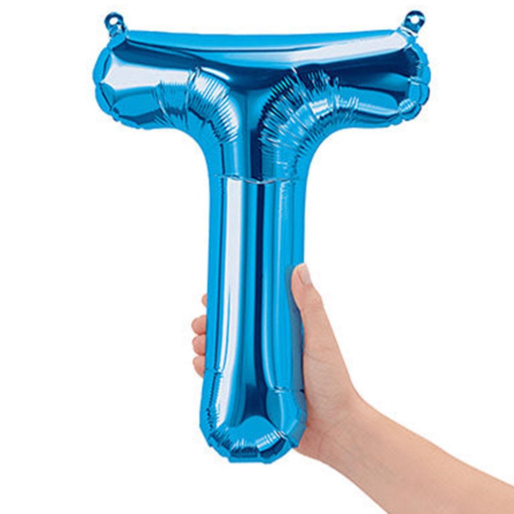 T Harf Mavi Folyo Balon 40 cm