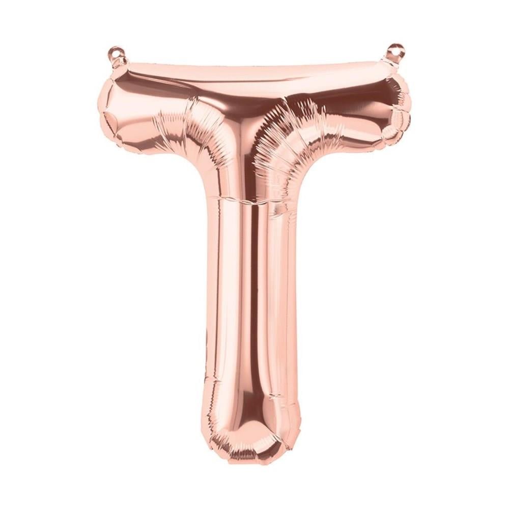T Harf Rose Gold Folyo Balon 40 cm