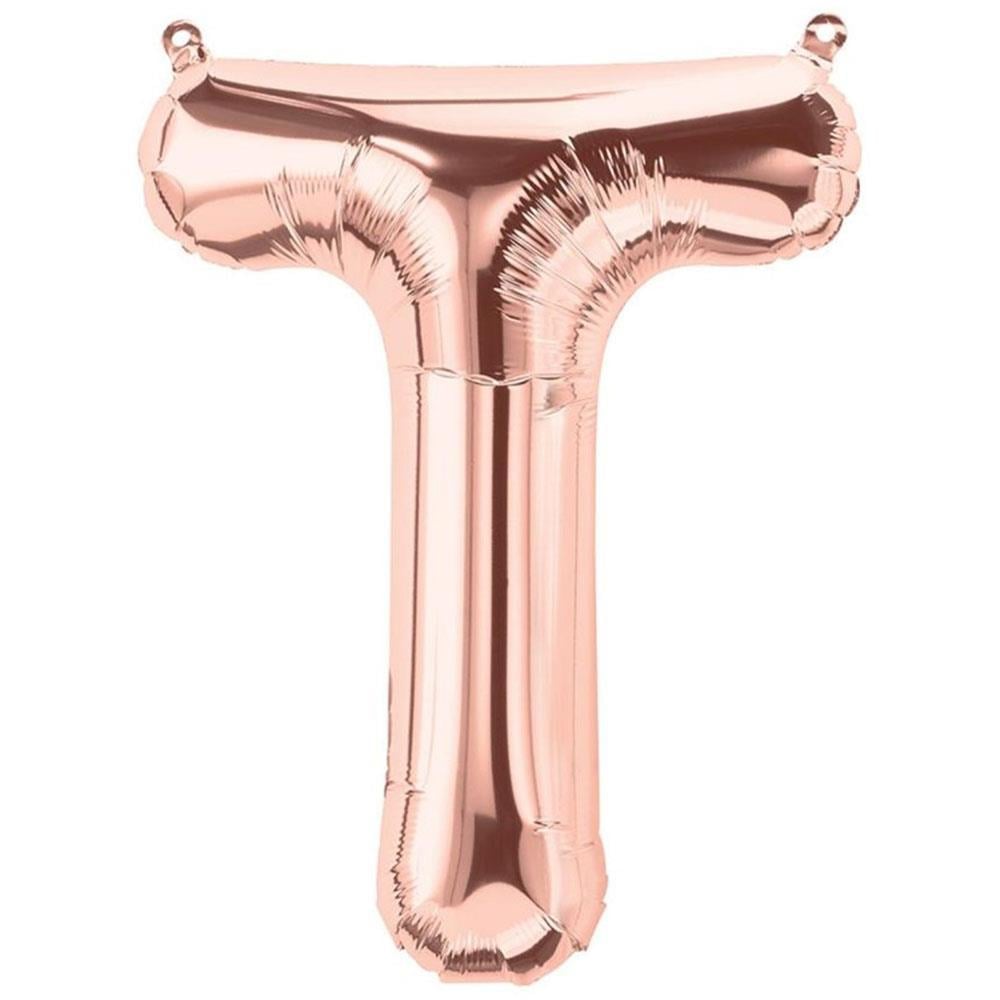 T Harf Rose Gold Folyo Balon 70 cm