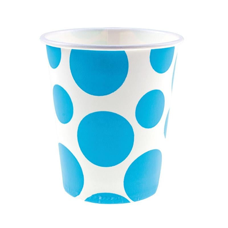 Turkuaz  Karışık Puantiyeli Karton Bardak 8'li