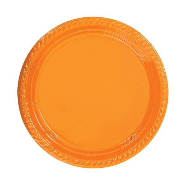 Turuncu Plastik Tabak 22 cm 10'lu