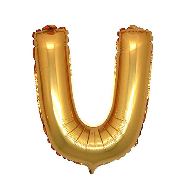 U Harf Altın Folyo Balon 100 cm