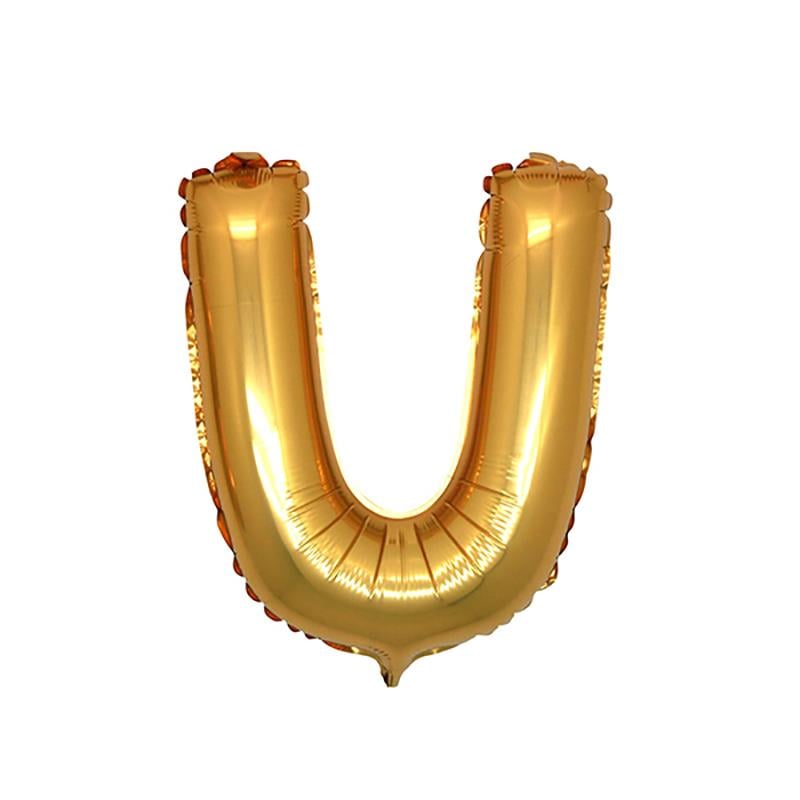 U Harf Altın Folyo Balon 70 cm