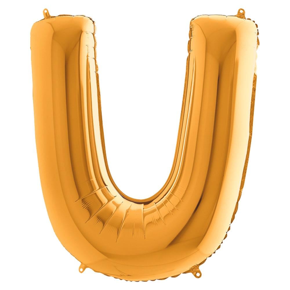 U Harf Grabo Altın Folyo Balon 102 cm