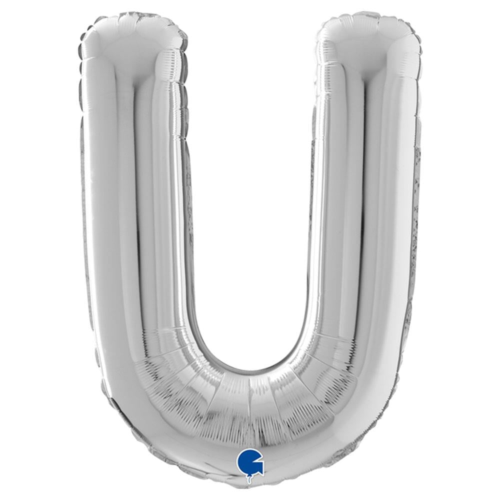 U Harf Grabo Gümüş Folyo Balon 66 cm