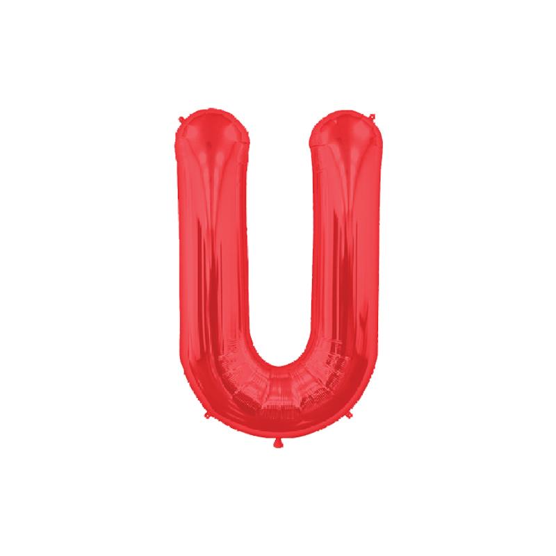 U Harf Kırmızı Folyo Balon 40 cm