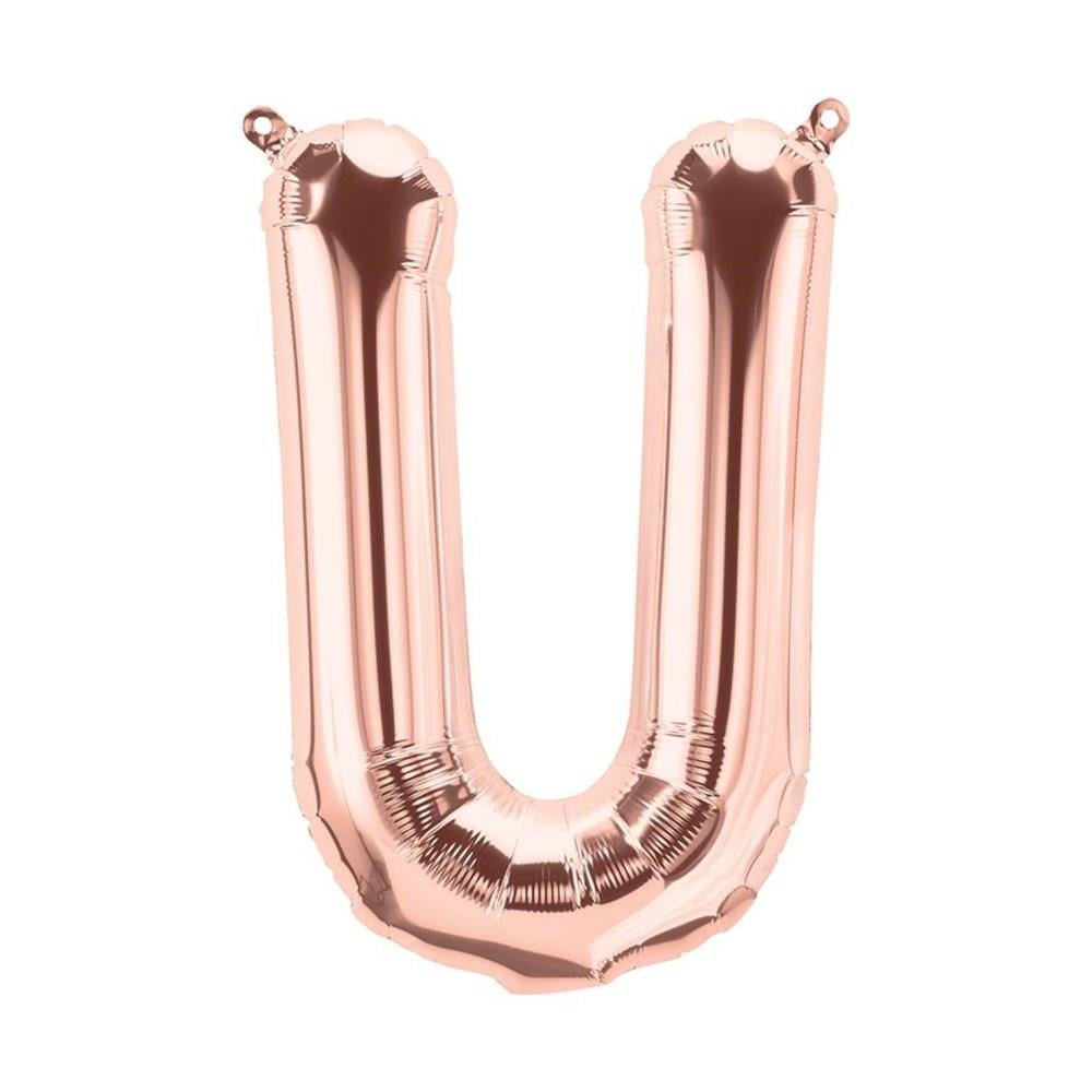 U Harf Rose Gold Folyo Balon 40 cm
