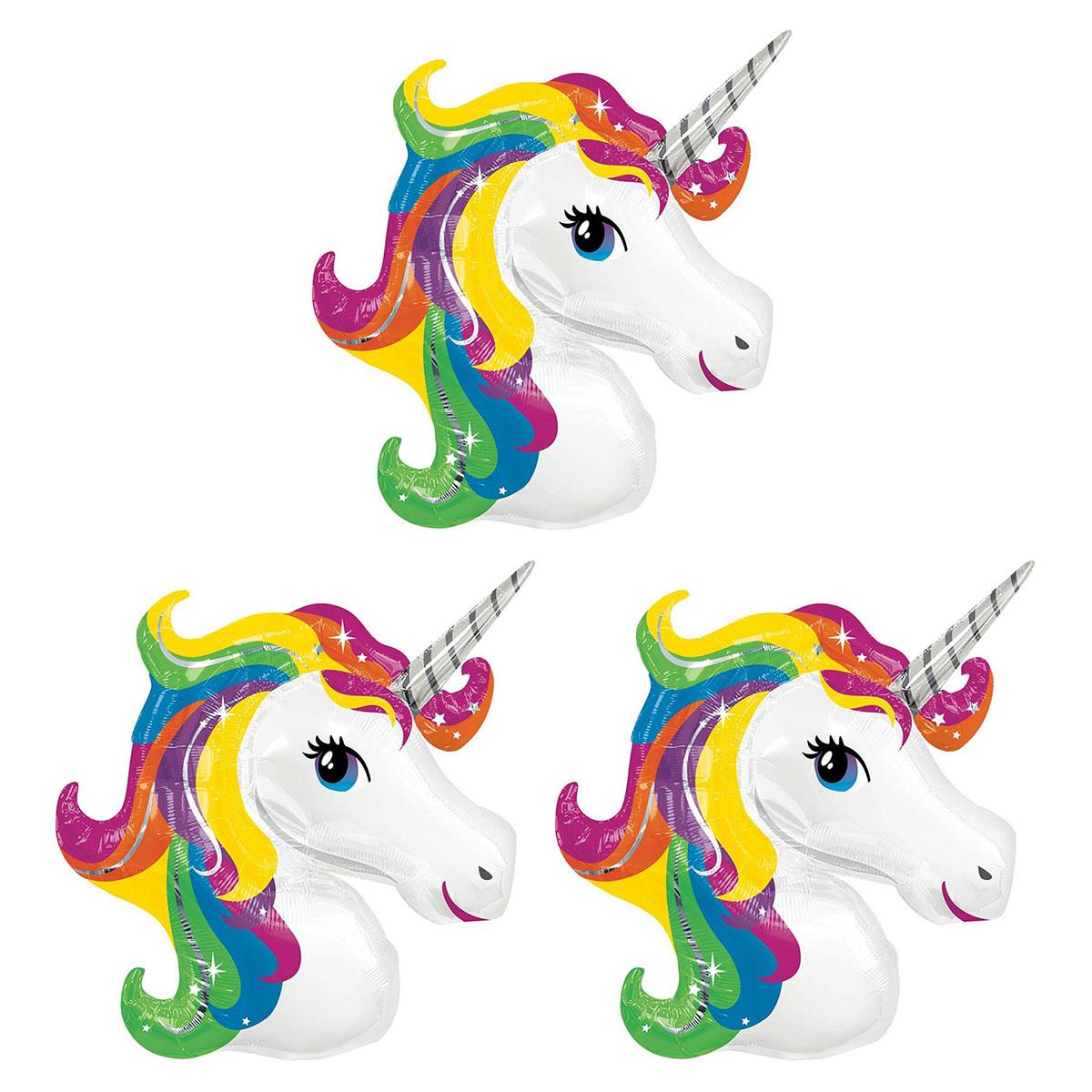 Unicorn Rainbow Folyo Balon Set 45 cm 3'lü