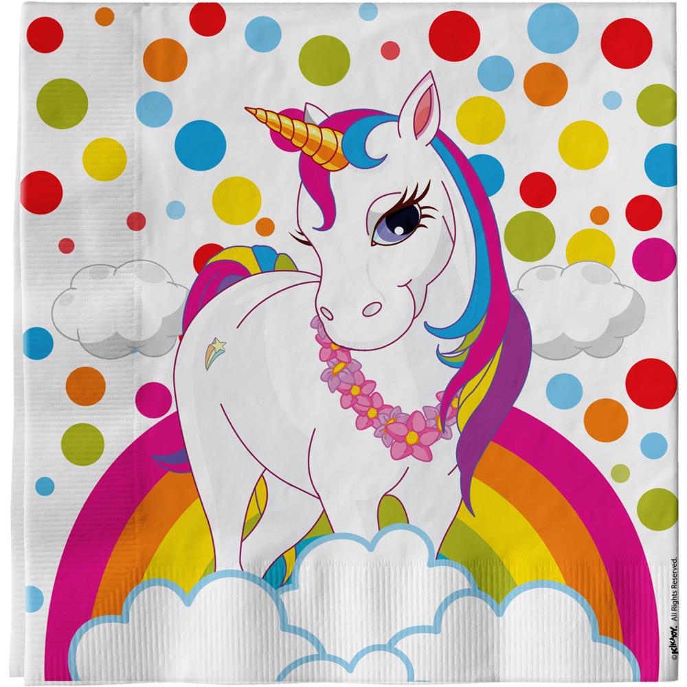 Unicorn Rainbow Kağıt Peçete 33x33 cm 16'lı