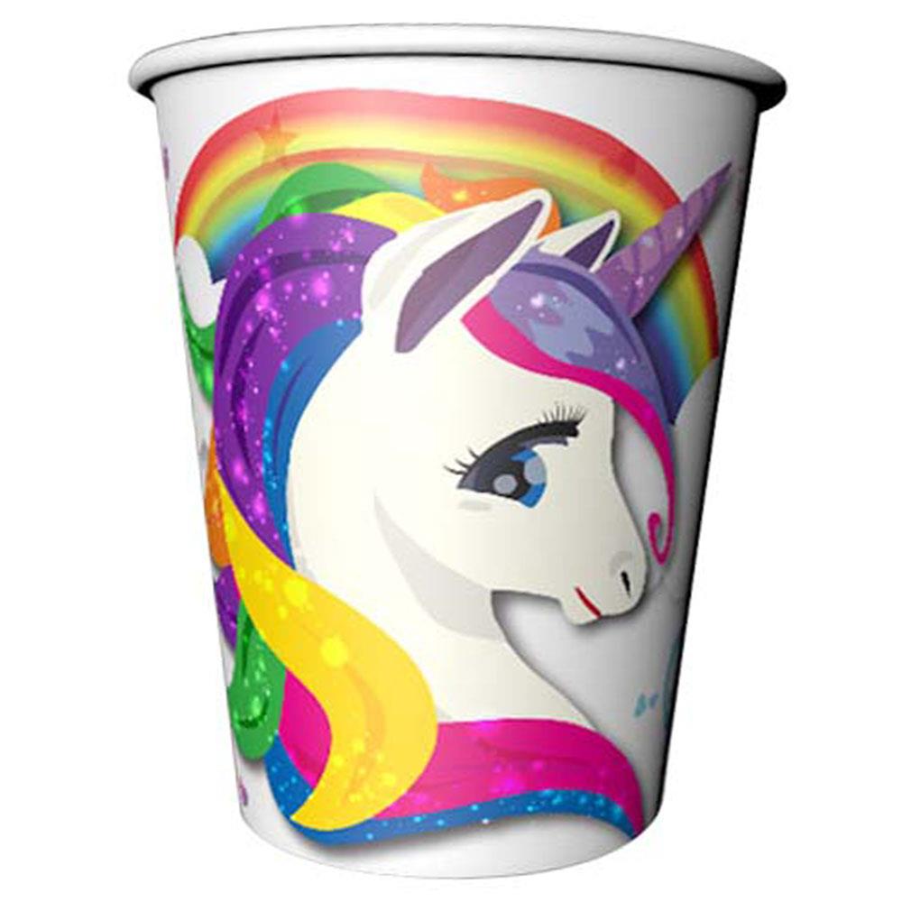 Unicorn Renkli Karton Bardak 8'li
