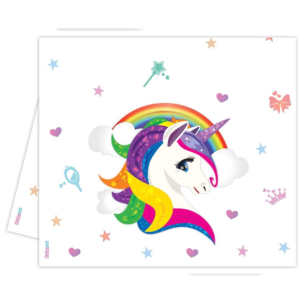 Unicorn Renkli Plastik Masa Örtüsü 120x180 cm
