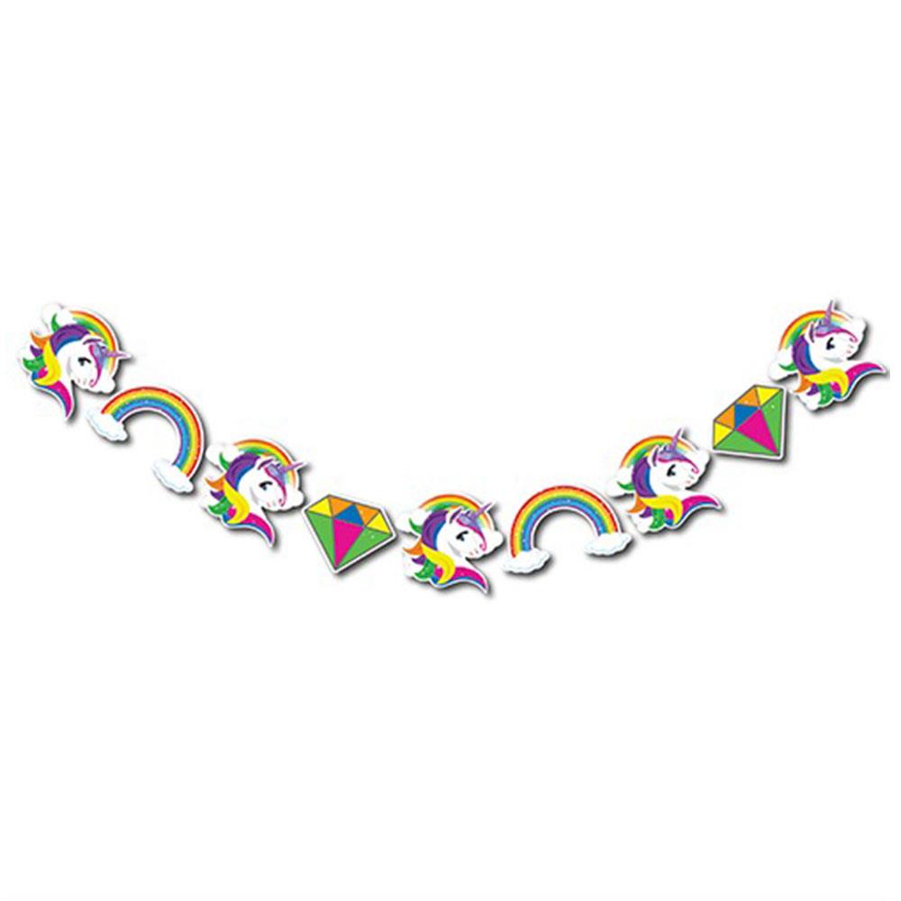 Unicorn Temalı Dekoratif Simli Banner