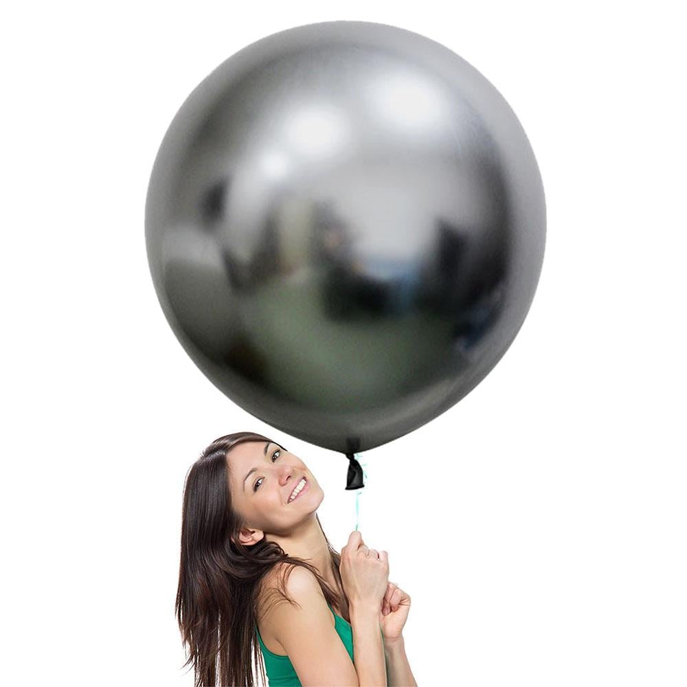 Uzay Gri Jumbo Krom Lateks  Balon 60 cm