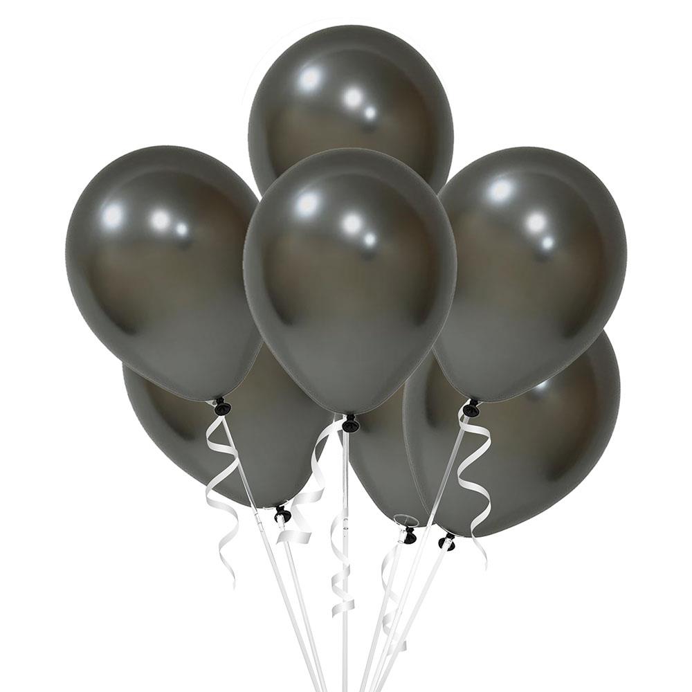 Uzay Gri Metalik Krom Lateks Balon 10'lu
