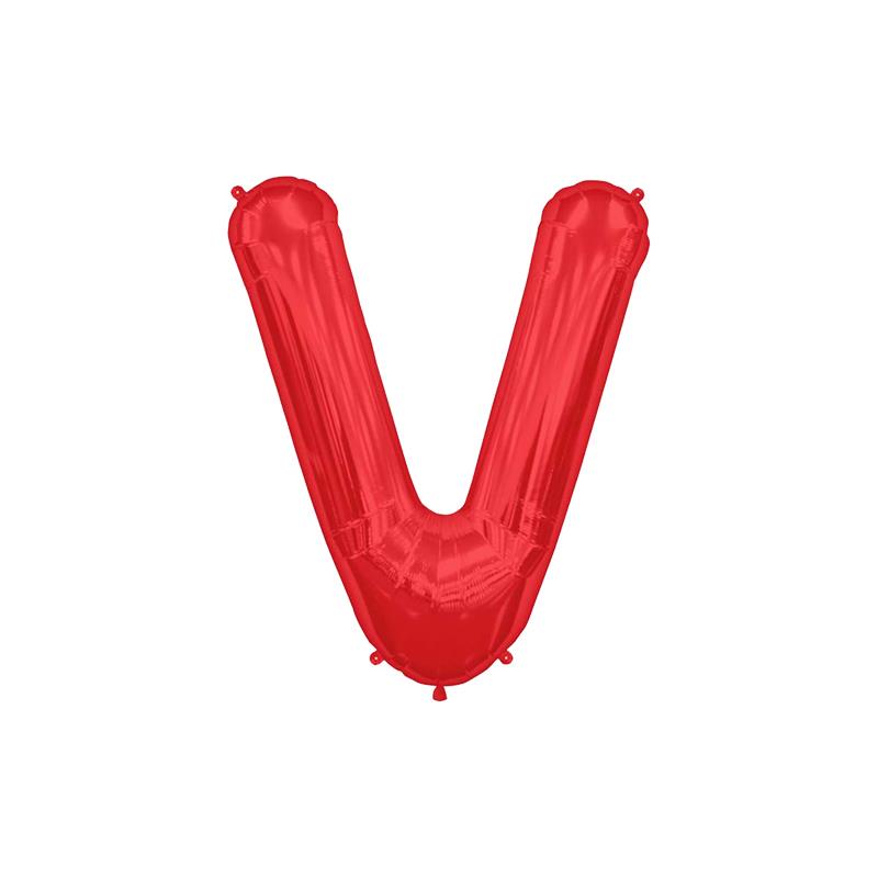 V Harf Kırmızı Folyo Balon 40 cm
