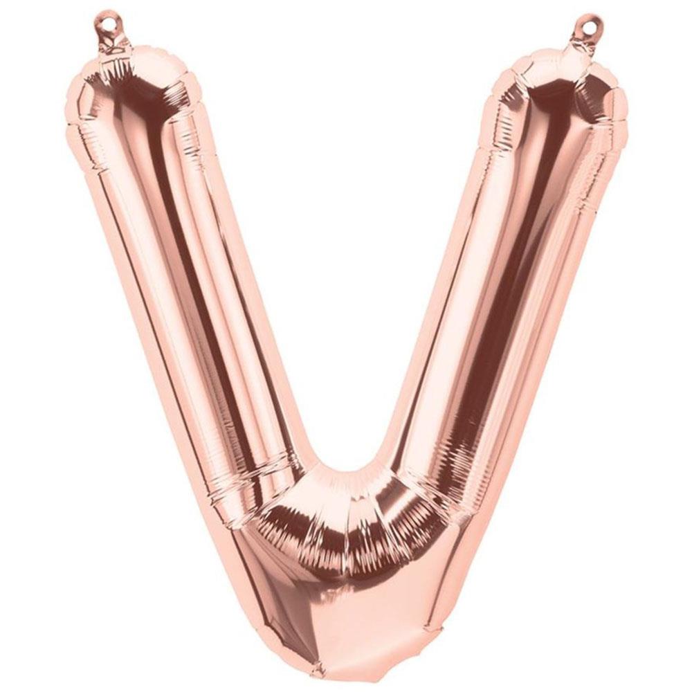 V Harf Rose Gold Folyo Balon 70 cm