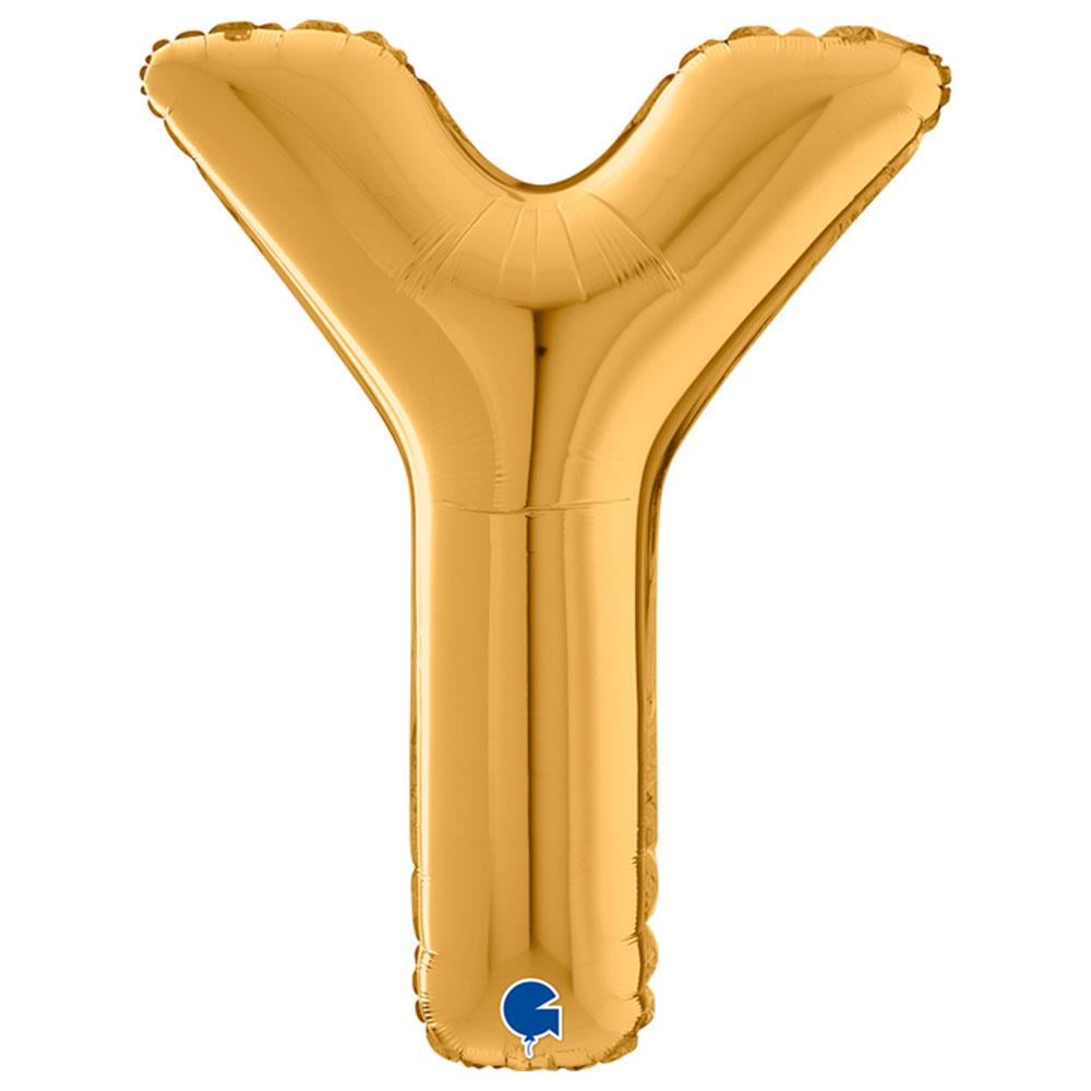 Y Harf Grabo Altın Folyo Balon 66 cm