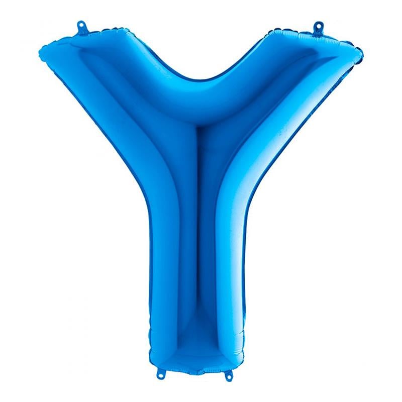 Y Harf Grabo Mavi Folyo Balon 102 cm