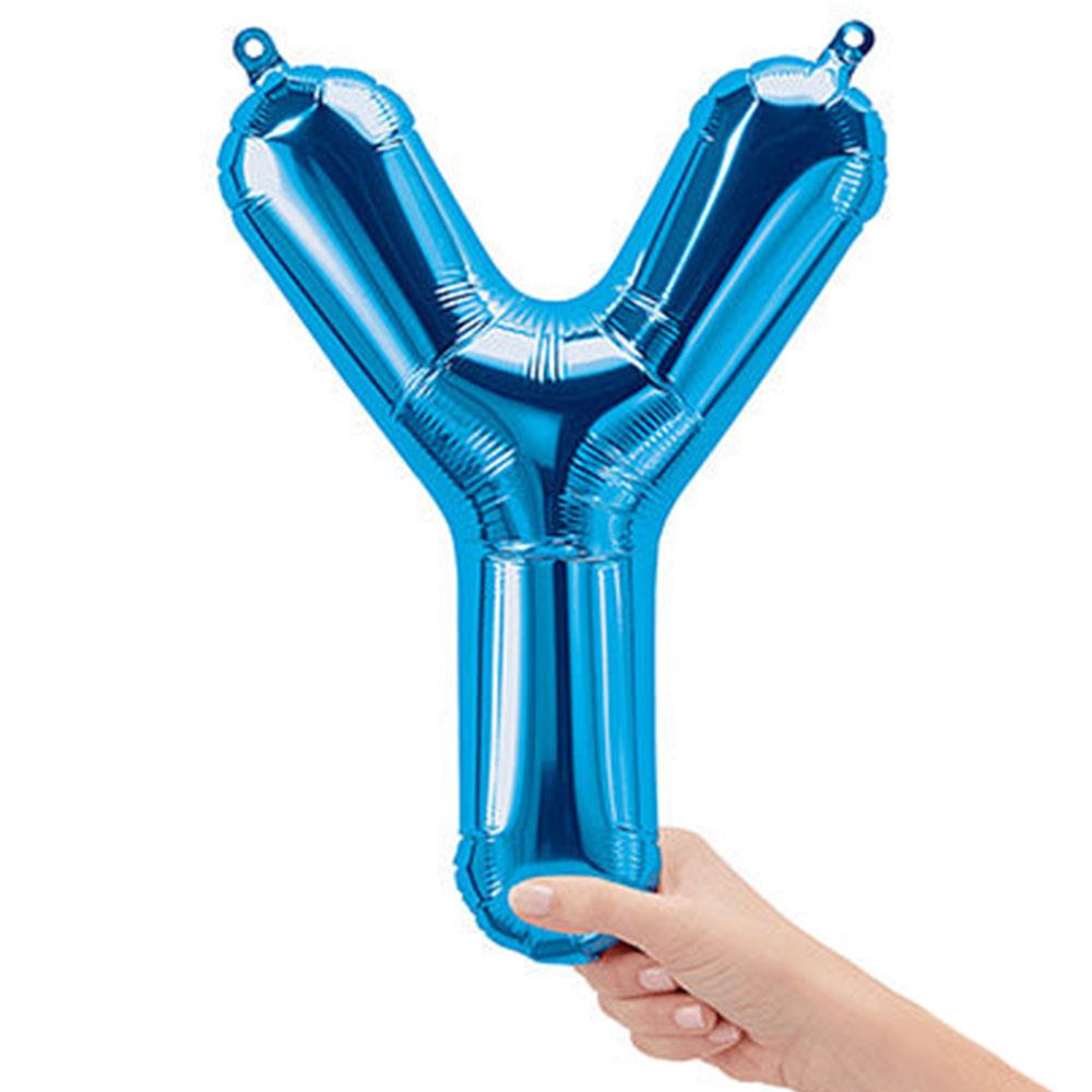 Y Harf Mavi Folyo Balon 40 cm