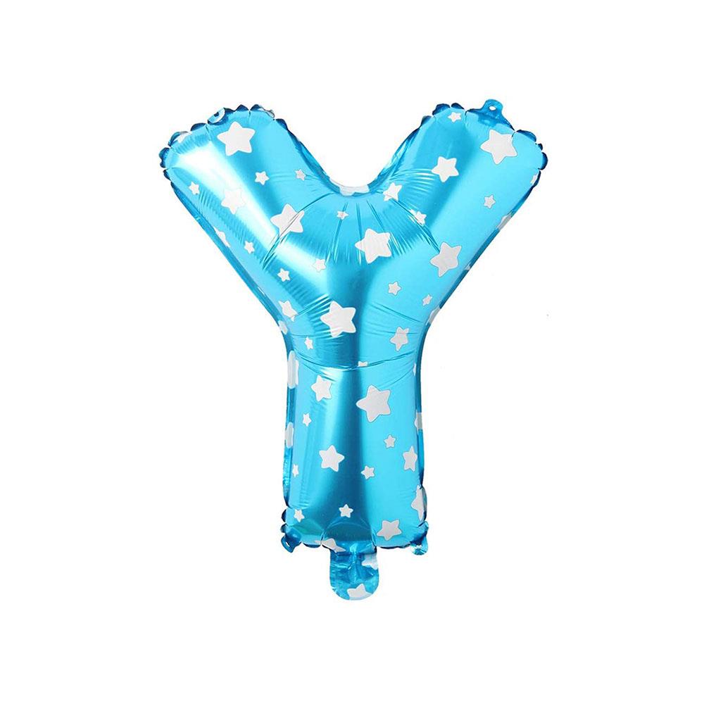 Y Harf Mavi Yıldız Folyo Balon 40 cm