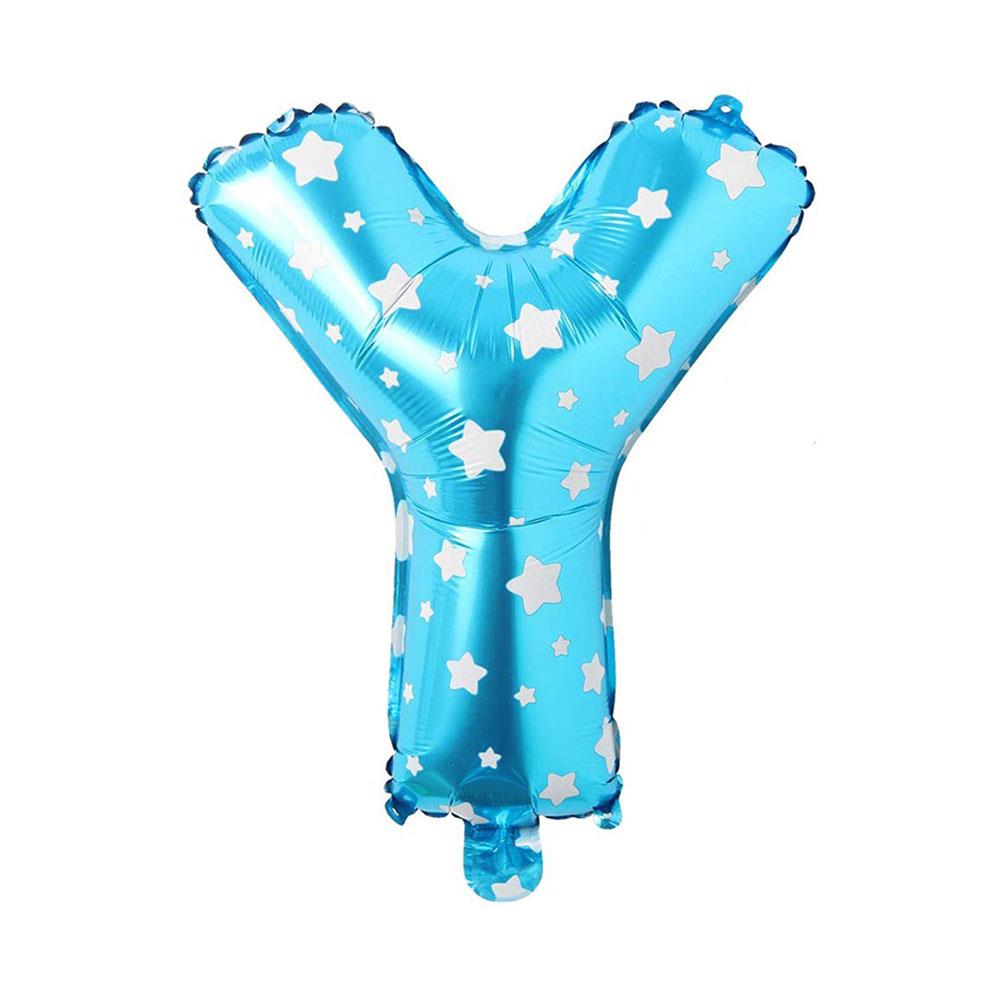 Y Harf Mavi Yıldız Folyo Balon 70 cm