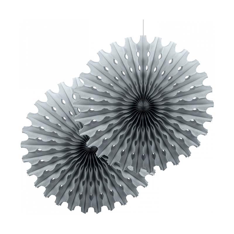Yelpaze Dekor Süs Gümüş 50 cm 2'li