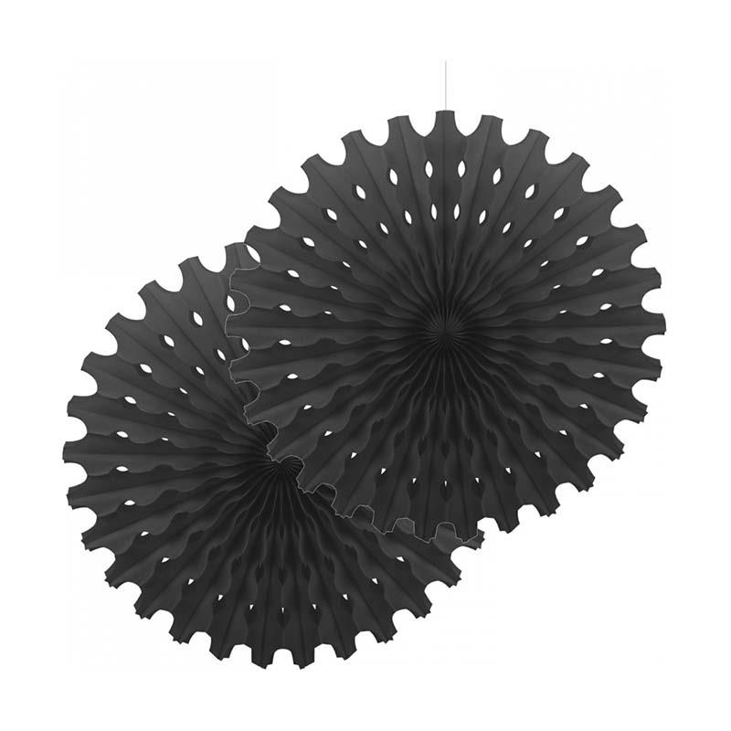 Yelpaze Dekor Süs Siyah 50 cm 2'li