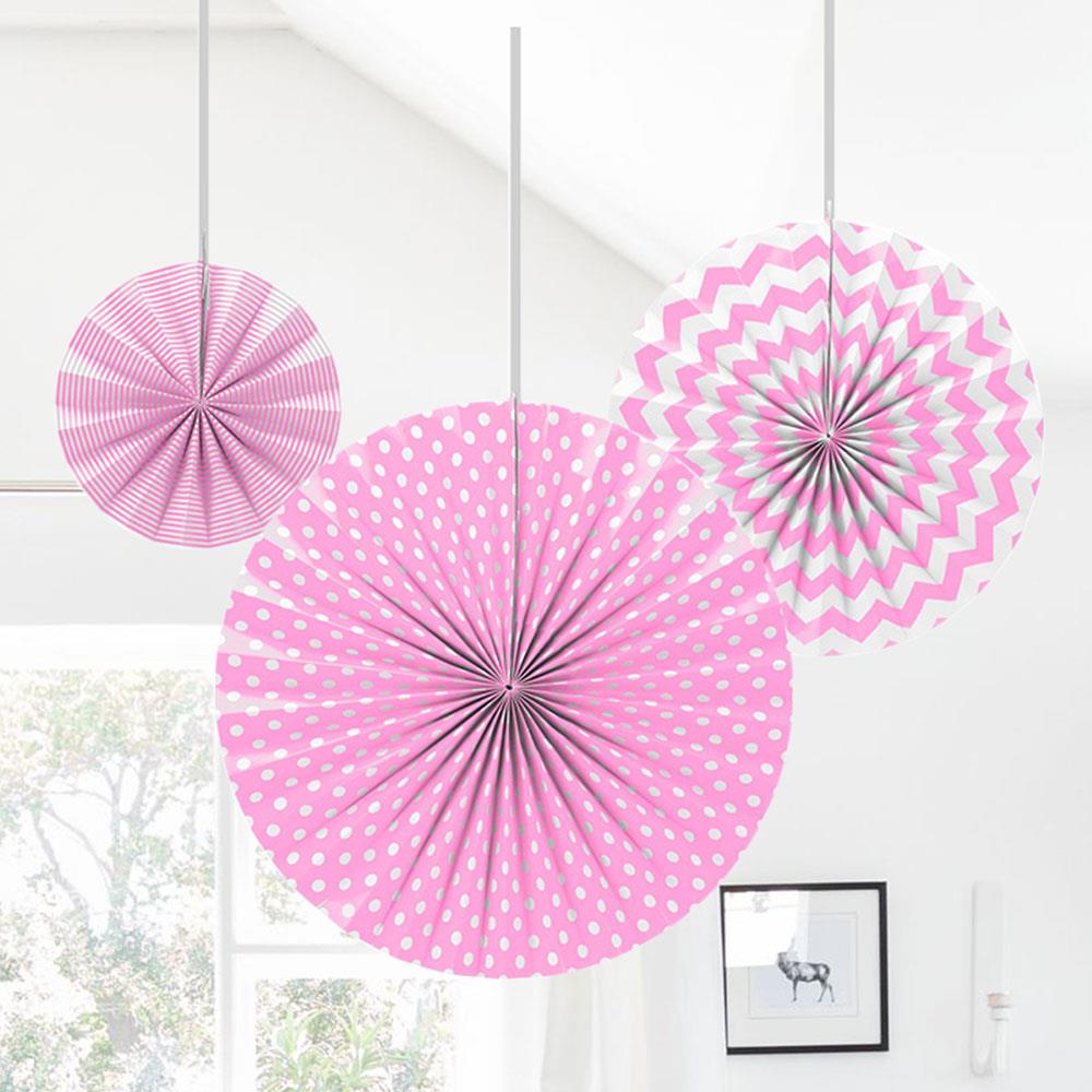 Yelpaze Süs Seti 3'lü Pembe