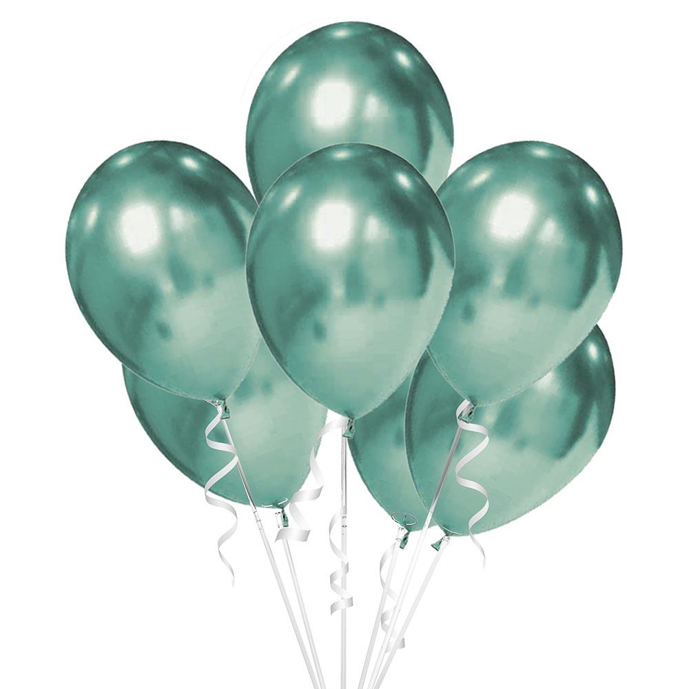 Yeşil Metalik Krom Lateks Balon 10'lu