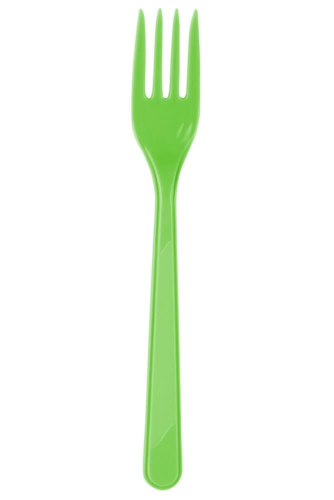 Yeşil Plastik Çatal 24'lü