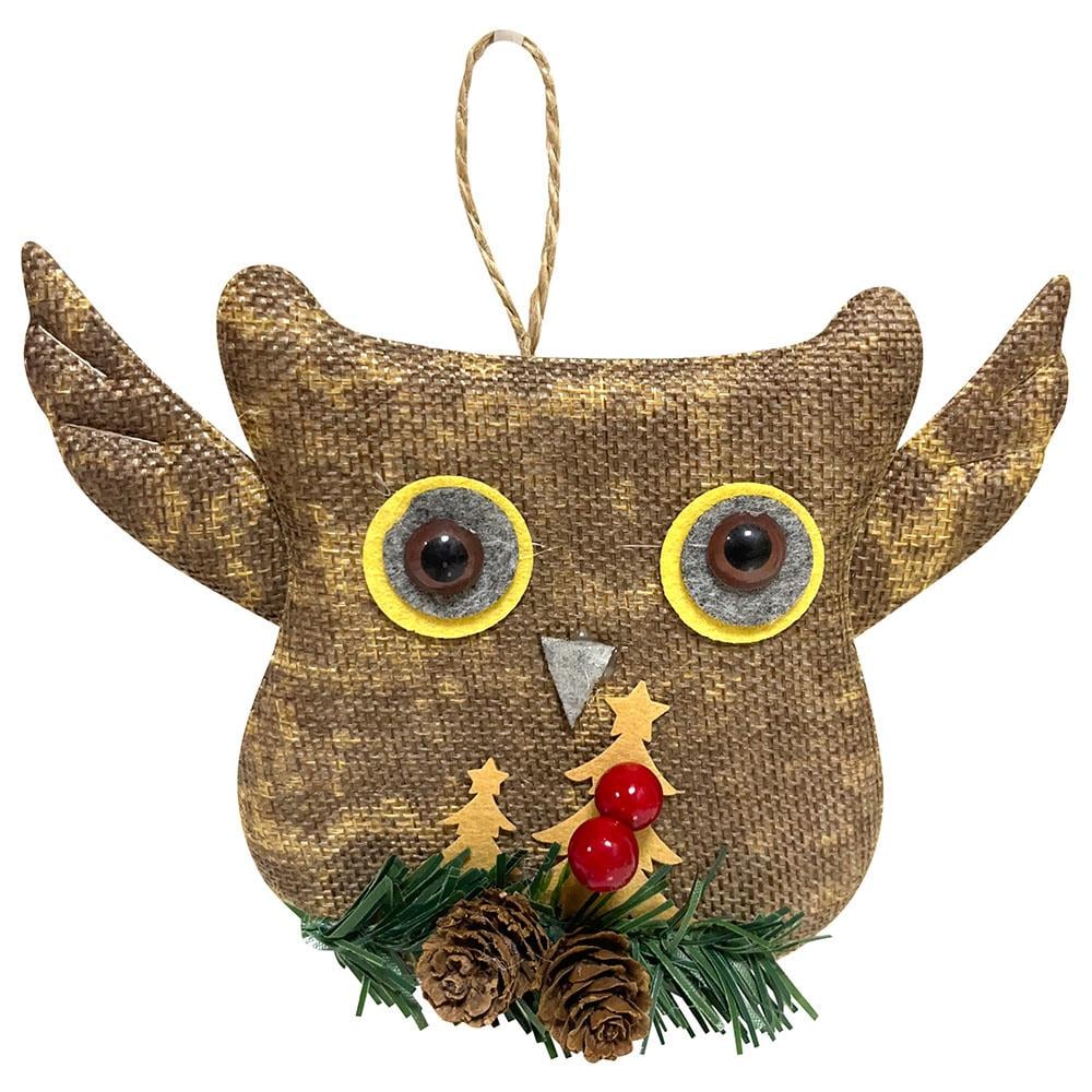Yılbaşı Çam Ağacı Süsü Kahverengi Baykuş 15 cm