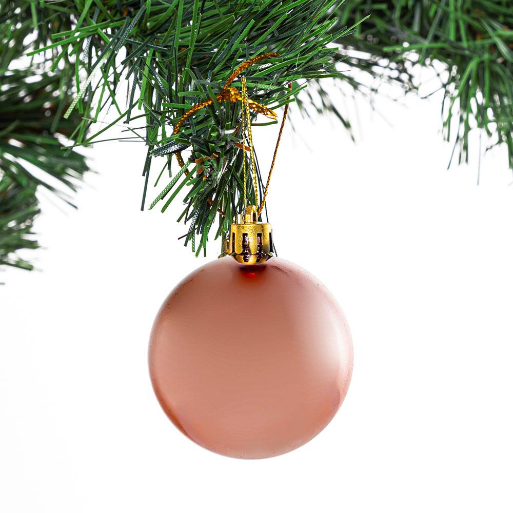 Yılbaşı Çam Ağacı Süsü Rose Gold Top 6 cm 6'lı