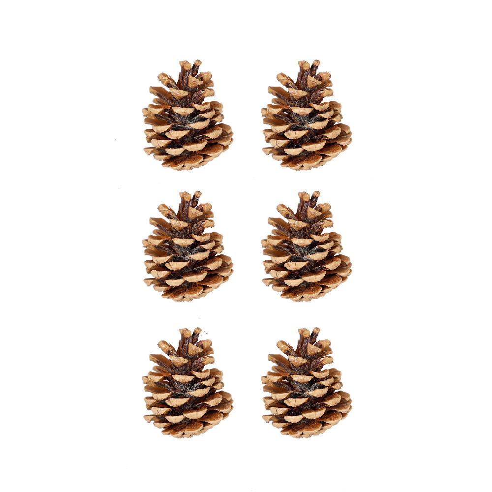 Yılbaşı Çam Ağcı Süsü Kozalak 6 cm 6'lı