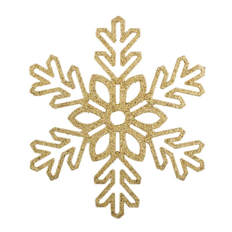 Yılbaşı Dekor Süs Kar Motifi Altın 27 cm