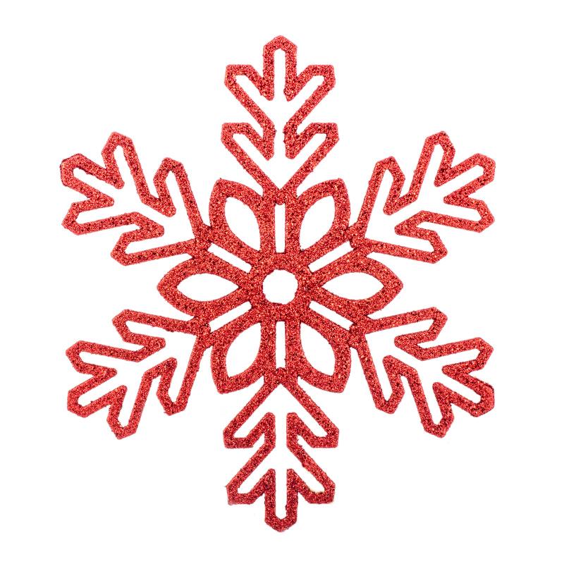 Yılbaşı Dekor Süs Kar Motifi Kırmızı 27 cm