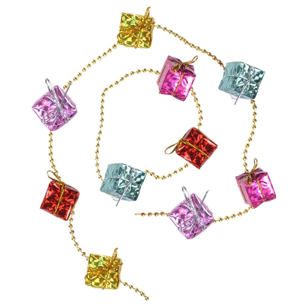 Yılbaşı Hediye Paketi Zincir Garland Süs 100 cm