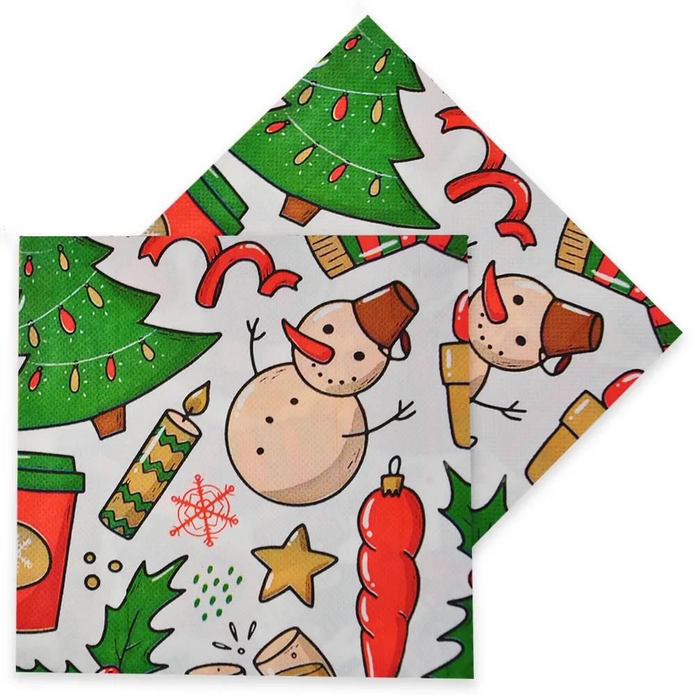 Yılbaşı Kardan Adam Kağıt Peçete 33x33 cm 16'lı