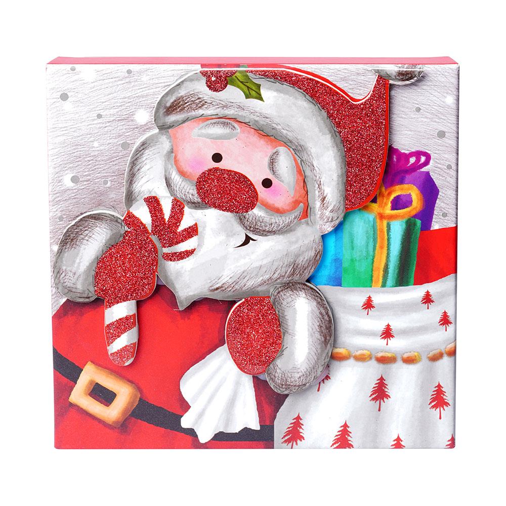 Yılbaşı Noel Baba Motifli Hediye Kutusu 17x8 cm