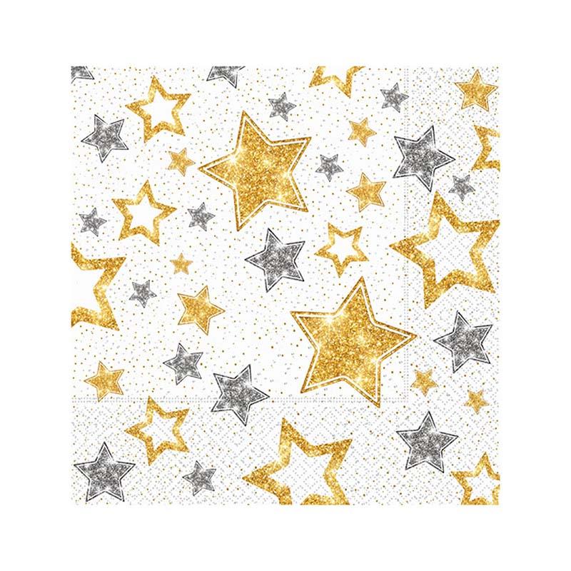 Yıldızlar Beyaz Kağıt Peçete 33x33 cm 20'li