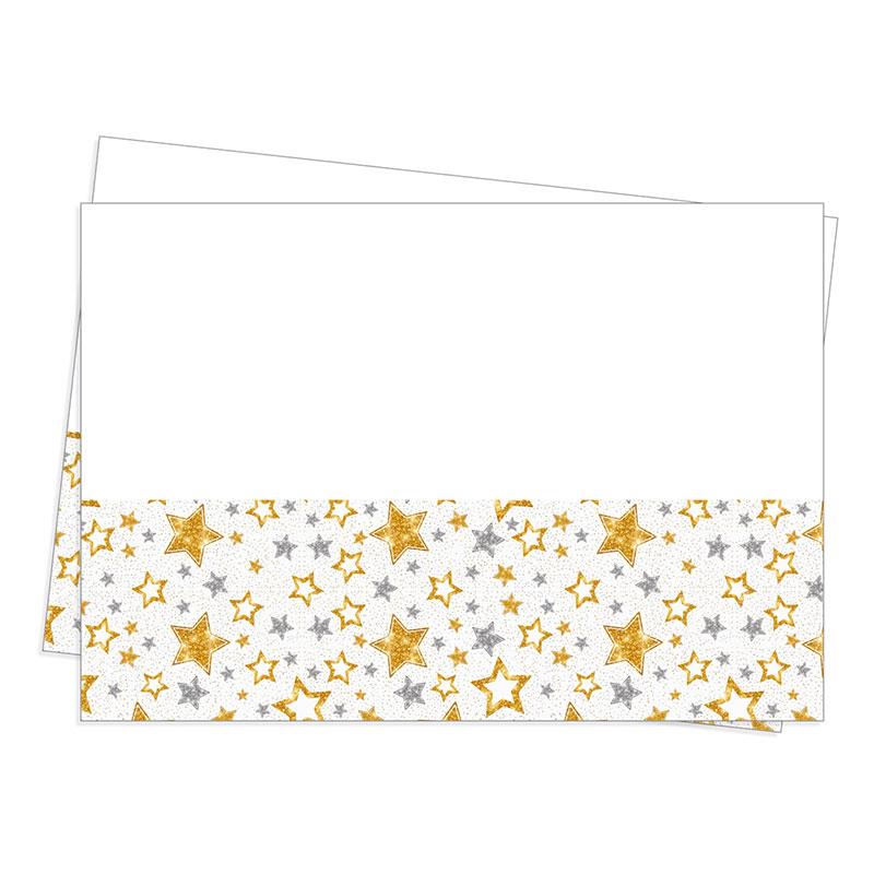 Yıldızlar Beyaz Plastik Masa Örtüsü 120x180 cm