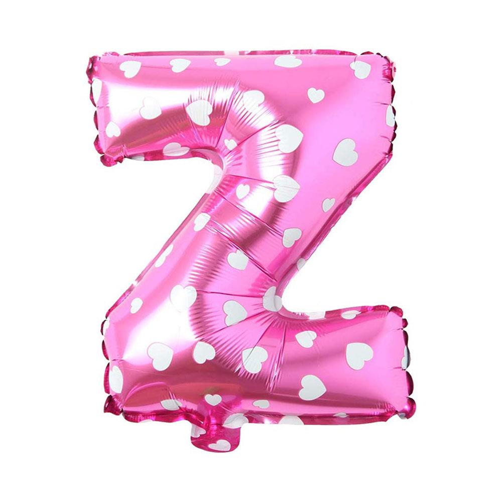 Z Harf Pembe Kalp Folyo Balon 70 cm