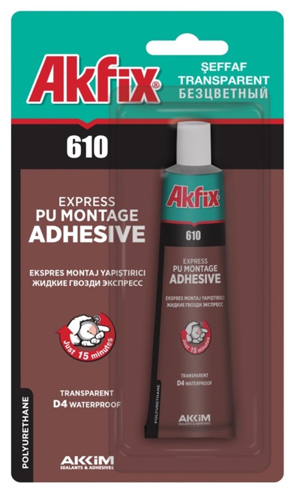 Akfix Expres Montaj Yapıştırıcı Şeffaf 50Ml