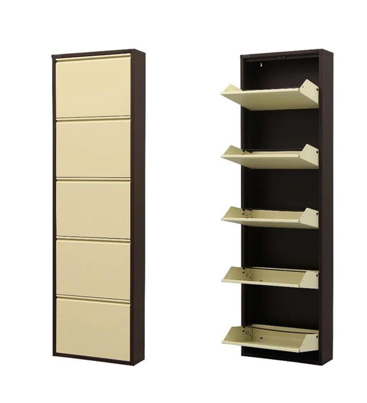 Formood Metal Ayakkabılık 5 Kapaklı Kahve