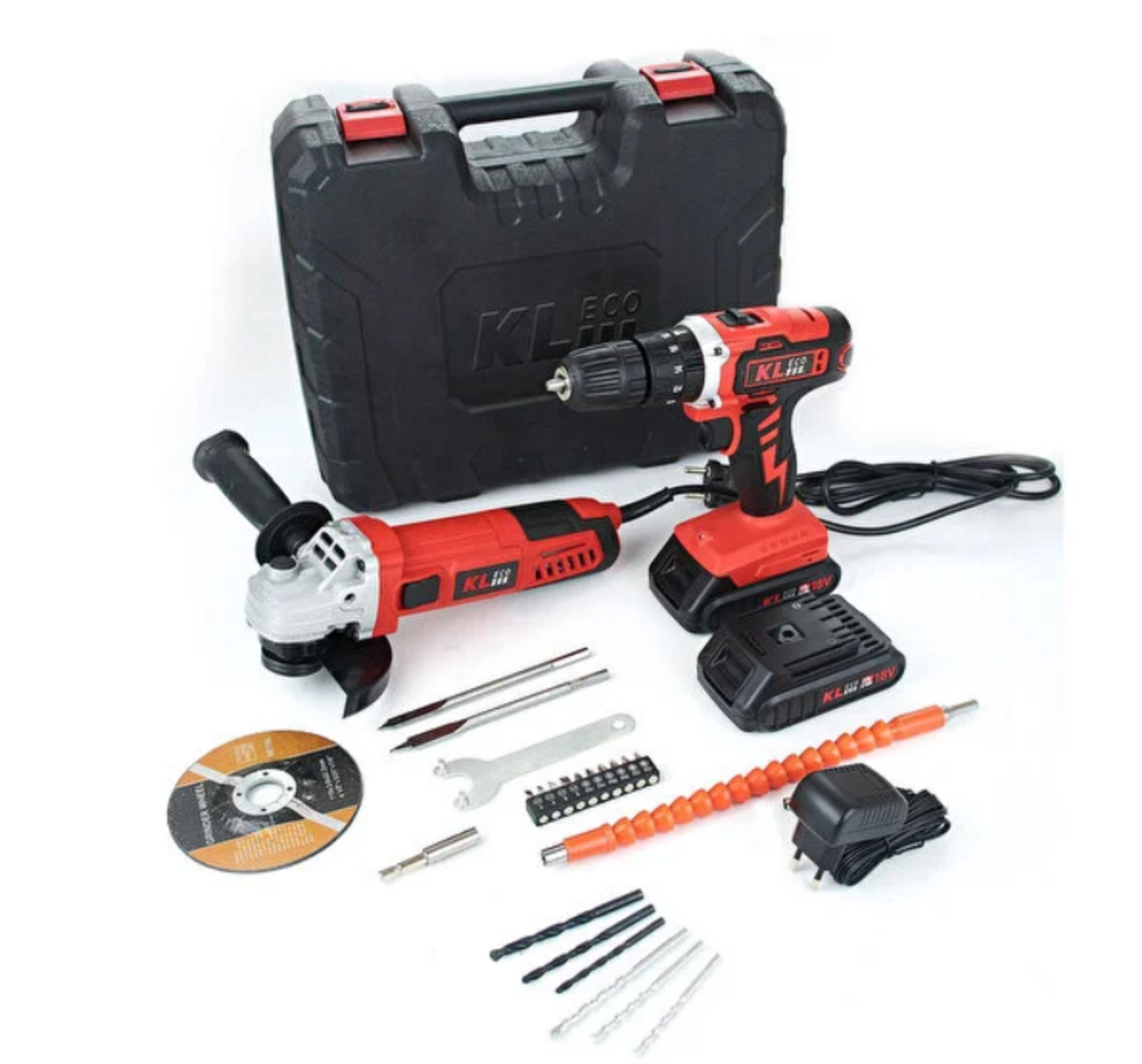Kl Eco 750W Avuç Taşlama + 18V 10 Mm Şarjlı Matkap Seti