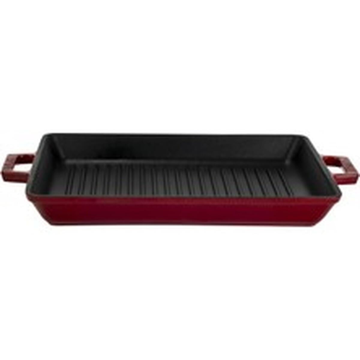 Lava Izgara Tava 26x32 Metal Kulp Bordo
