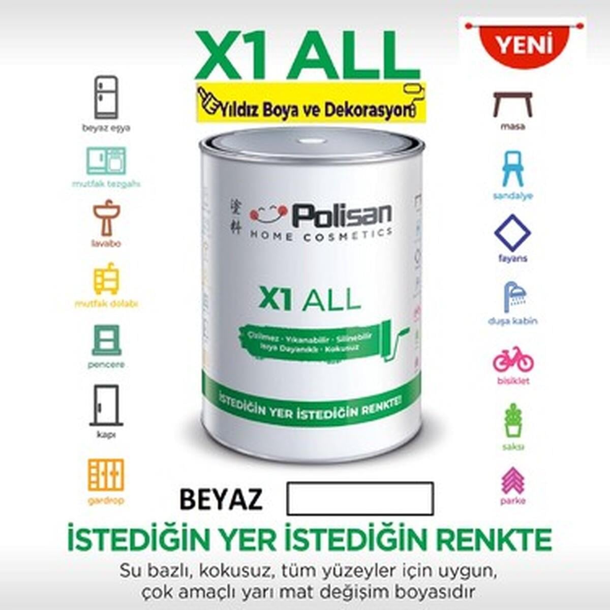 Polisan X1 All Beyaz 0,75 Lt