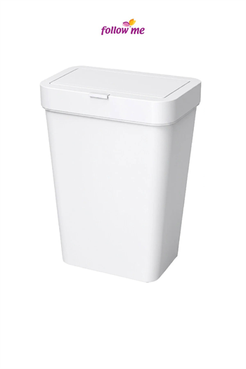 Follow Me Sensörlü Çöp Kovası 50 L Beyaz Temassız Otomatik Kapaklı Plastik Çöp Kutusu